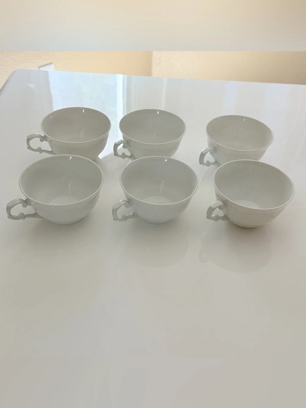 VINTAGE SCHUMANN ARZBERG BAVARIA GERMANY PATTERN-WHITE ELEGANCE Set of 6 cups